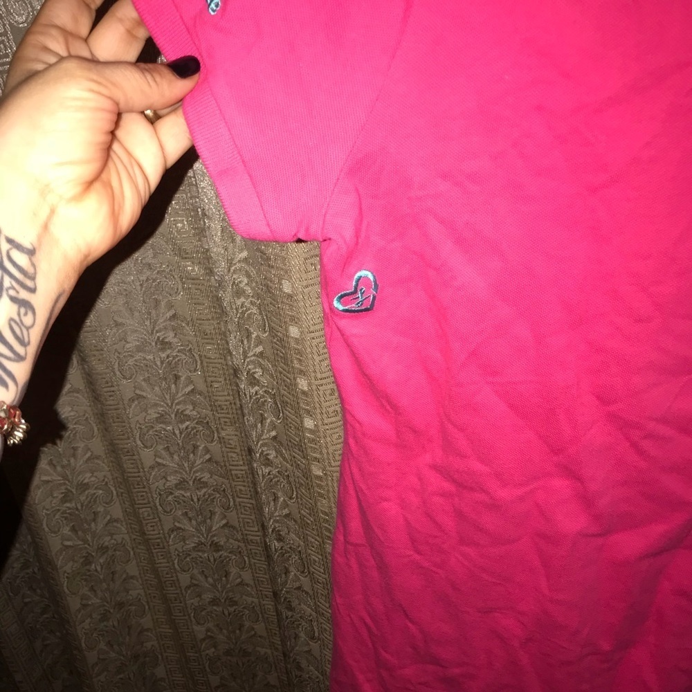 Luxirie by LRG Collared Shirt Hot pink and Teal